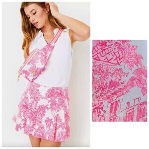 Lilly Pulitzer Luxletic Malaga Skort Toile UPF 50+ Pink White 6